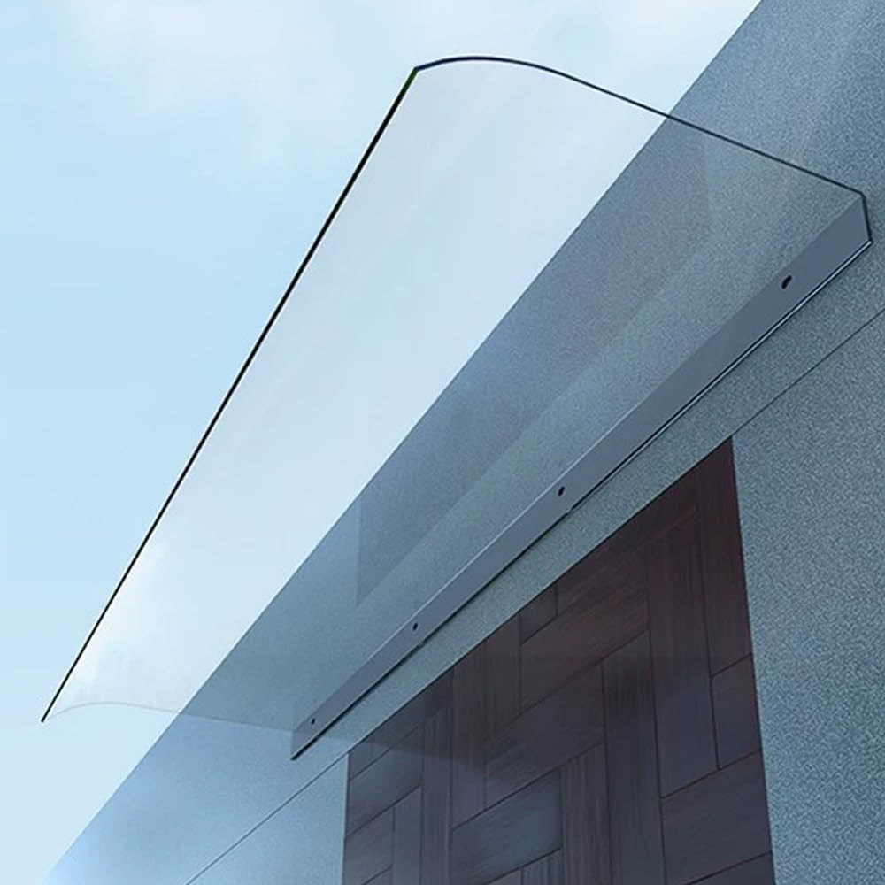 Auvent Voûté De Porte Et Fenêtres, Marquise De Porte D'Entrée Invisible | 40x120cm Auvent De Fenêtre En Polycarbonat, Silencieuse Toit Abri Pour Extérieure Terrasse Jardin(50x50cm/19.6x19.6in)