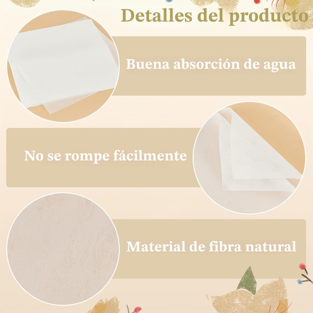 BENECREAT 50 Hoja de Papel Secante para Prensa de Flores, Papel Secante Reutilizable Y Altamente Absorbente para Prensar Flores, de 26.5x26.5cm, para Manualidades con Prensado de Flores