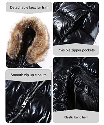 Bellivera Womens Lightweight Puffer Jacket, Winter Coats for Women Warm Quilted Bubble Padded Hood Coat with Faux Fur Collar4