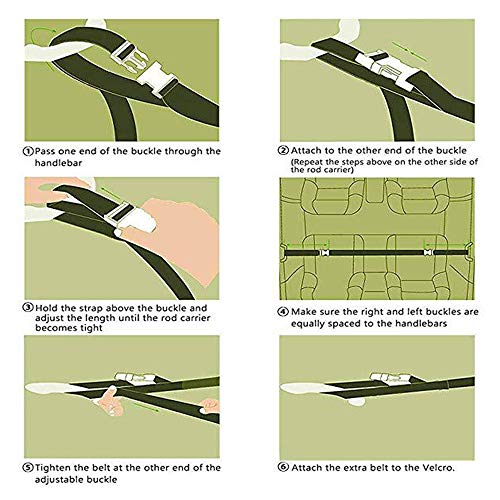 MCJS 2 Pack Car Fishing Rod Holder Adjustable Fishing Pole Holder Belt Straps, 86.6 Inches Vehicle Fishing Pole Rack Fishing Rod Rack Carrier for Car, SUVs and Vans (Black)
