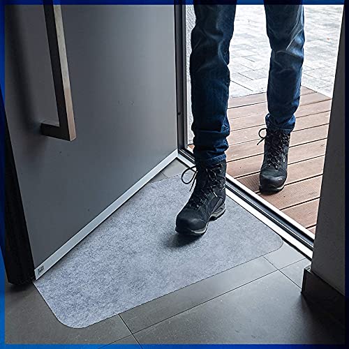 HomeProtect® | Schmutzfangmatte - SUPERDÜNN 2 mm, Selbstklebende Fußmatte, Schuhmatte, Fußabstreifer, Sauberlaufmatte, Montagematte, rutschsicher - waschbar - grau, versch. Grössen (48 x 70)