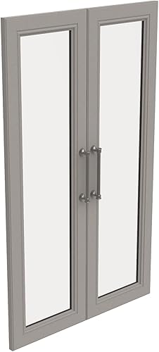 ClosetMaid Juego de pares de almacenamiento modular, 2 puertas de panel de vidrio, organizador de armario de madera, estilo agitador, accesorio