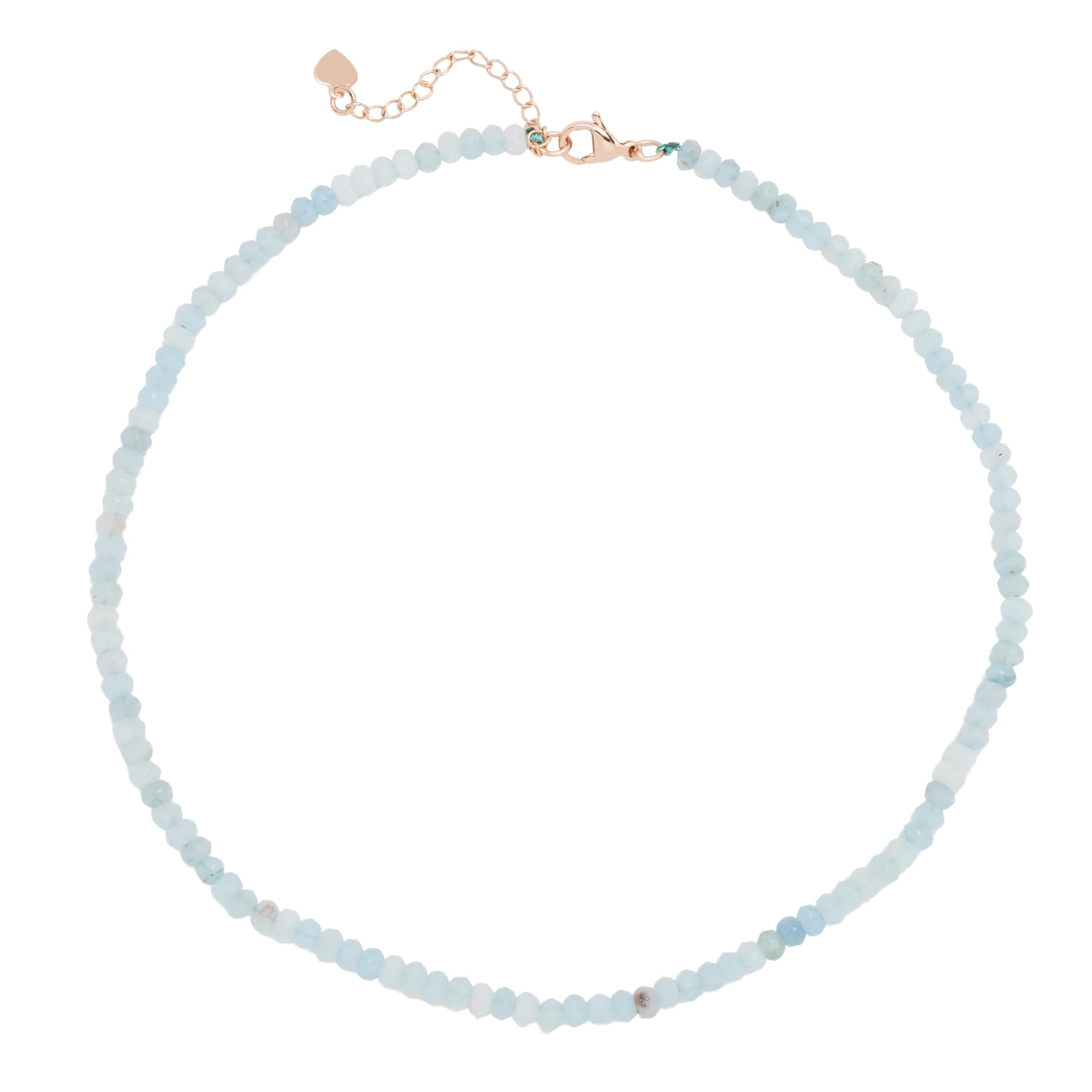 Gargantilla Hecha a Mano con Cuentas Para Mujeres y Niñas | 4 Mm Joyas de Collar de Cristal Curativo de Piedras Preciosas Naturales (Aguamarina)