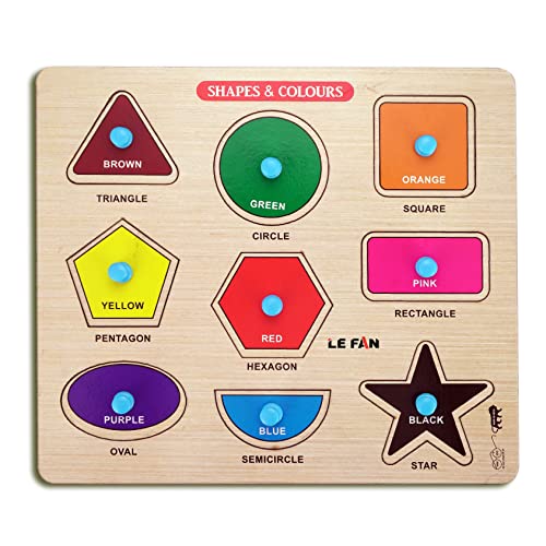 Image of Lefan Wooden Puzzles Wooden Educational Shape Color Puzzle Geometric Recognition Board Toys Perfect for Developing Creativity for Kids