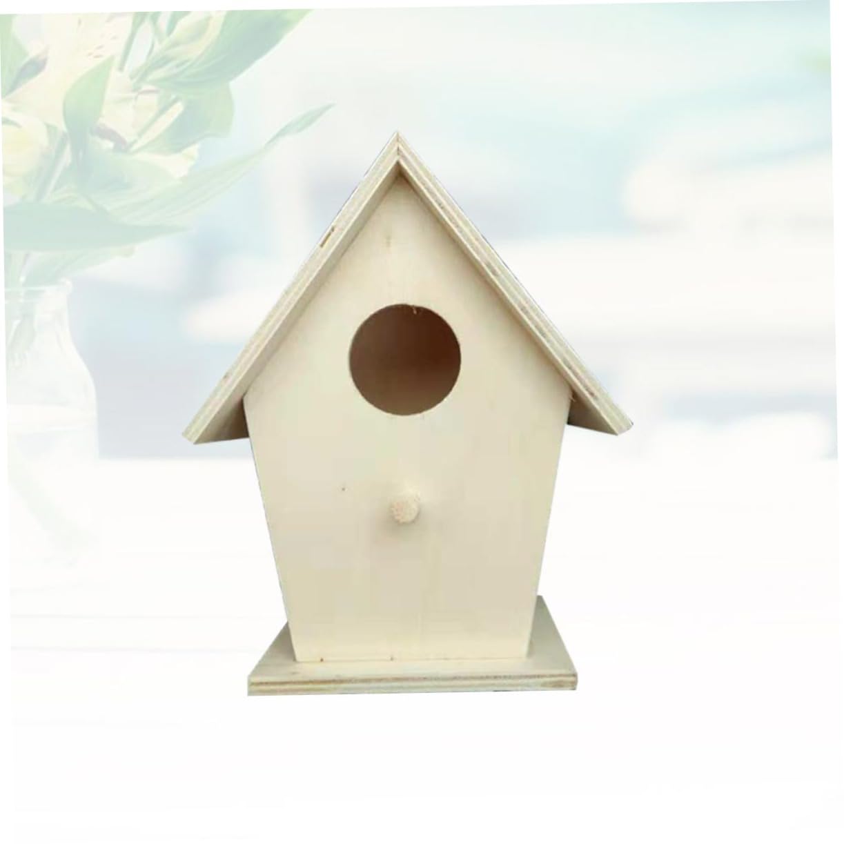 Toyvian Wooden Bird House DIY Kit for Swallows Outdoor Nest Box with Natural Wood Finish Educational Woodcraft for Garden Decoration and Bird Watching