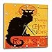 3dRose DPP_46907_2 Le Chat Noir Advertising, Art Nouveau, Black Cat, Cat, Cats, Chat Noir, Le Chat Wall Clock, 13 by 13-Inch