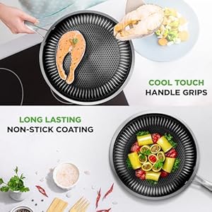 NutriChef 8-Piece Triply Cookware Set Stainless Steel - Triply Kitchenware Pots & Pans Set Kitchen Cookware, Non-Stick Coating - Sauce Pot, Stew Pot, Cooking Pot, Frying Pan, Lids - NC3PLY8Z NutriChef 8 Piece Triply Cookware Set Stainless Steel Triply Kitchenware Pots Pans Set Kitchen Cookware Non Stick Coating Sauce Pot Stew Pot Cooking Pot Frying Pan Lids NC3PLY8Z