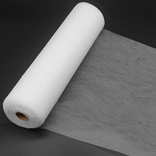iontach white tulle fabric rolls 54 inch by 40 yards fabric tulle bolt for wedding christmas decorations diy white tutu baby shower table skirt ceiling decor birthday party craft supplies