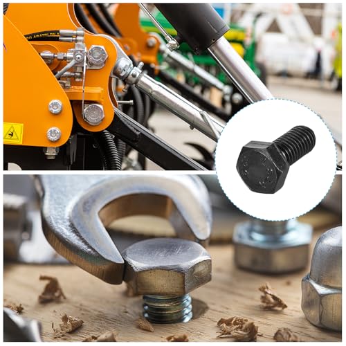 Image of METALLIXITY Hex Bolts (M10-1.5x20mm) 12Pcs, 12.9 Grade Carbon Steel Fully Threaded Black Oxide, Coarse Thread UNC Hex Head Screw Bolt - for Mechanical Repair