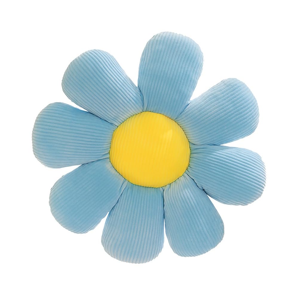 CTRLZS Flower Cushions,50cm Flower Shaped Pillow,Flower Floor Cushion Seat Cushion,Soft Petal Cushion for Home Sofa Car Blue