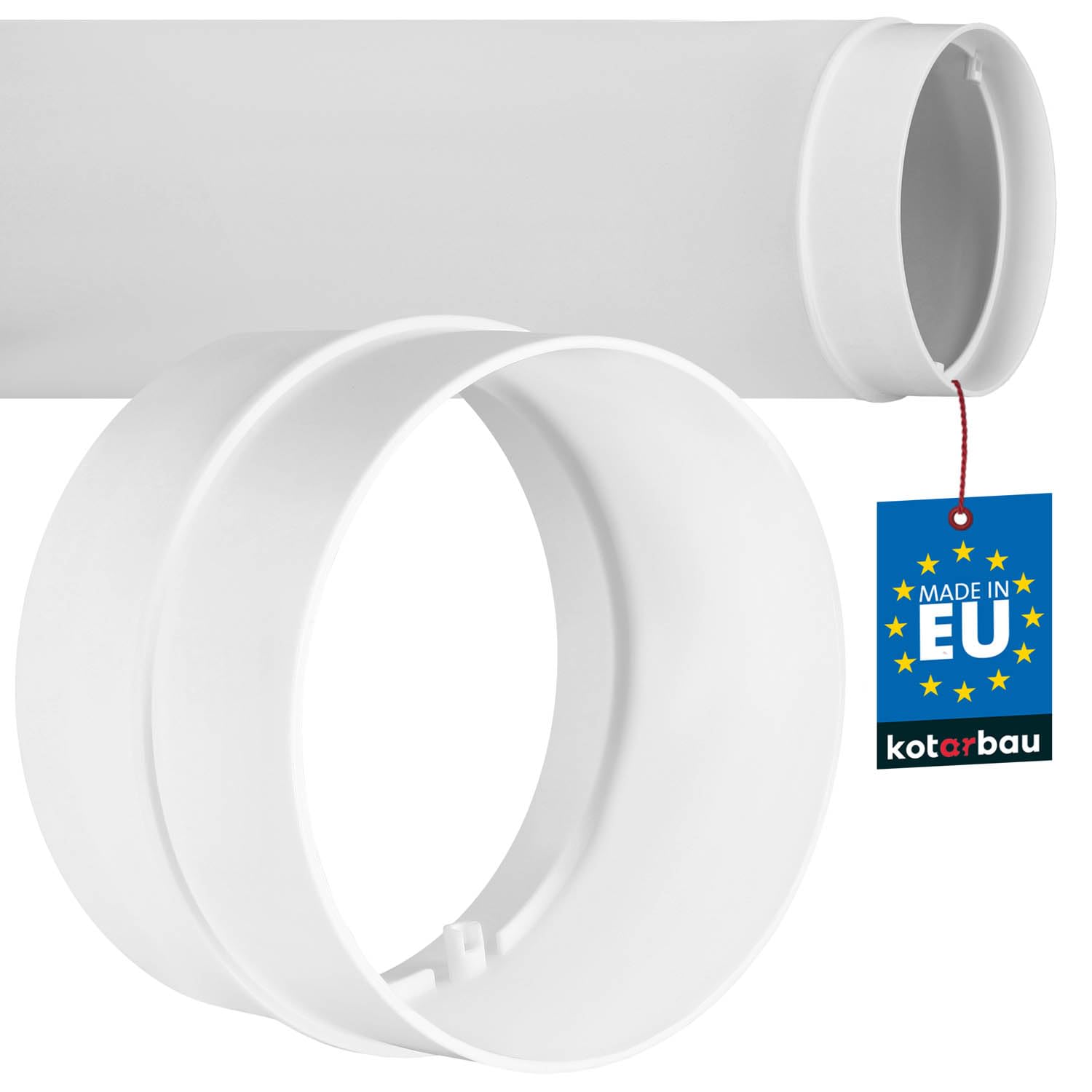 Kotarbau White Kotarbau® Connector For Ventilation Pipe, Round Duct Diameter: 100 Mm