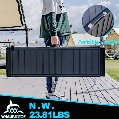 Image of WHALEMOTOR Black Portable Wheelchair Ramp, 4FT No-sew Non-Slip Aluminum Wheelchair Ramp, Folding Portable Wheelchair Ramps for Home, Weight Capacity Up to 800 LBS, Loading Dock Plates