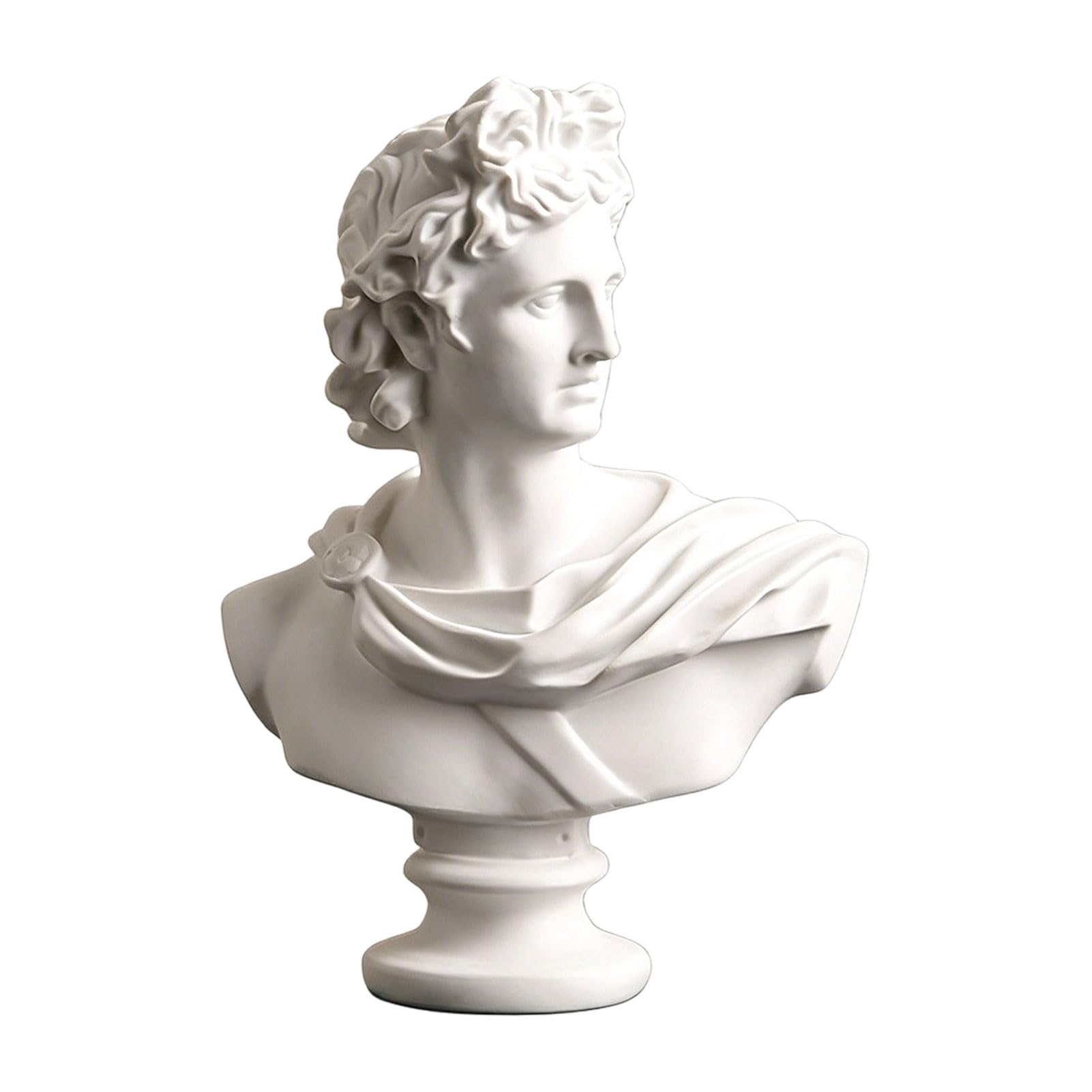 Virelynx Greek Bust Statue Ornaments – Resin Sculpture for Art Studio, Classic David Apollo Piano Girl Figurines