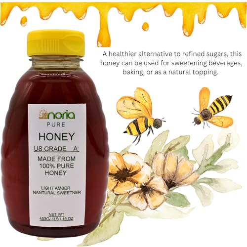 Honey by Noria – Light Amber, Grade A, 16 Oz Pure & Natural Sweetener miniatura 3