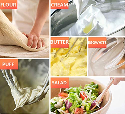 Dough Mixer Stand Mixers, 6-Speed Tilt-Head Electric Food Stand Mixer, Electric Mixer with Dough Hook, Whisk & Beater, Splash Guard, 3.5L Stainless Steel Bowl - Image 3