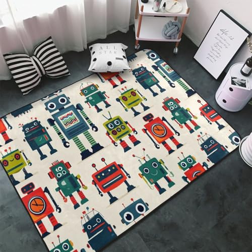 Tapis doux absorbant robot dessin animé avec envers antidérapant - 5