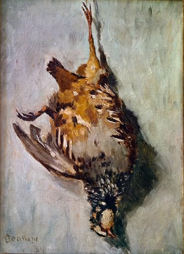 Cuadro pintura al óleo de la icónica perdiz roja de Pierre Bonnard, calma e historia en 60x90