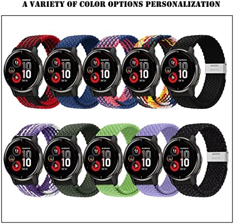 3 Pack Elastic Nylon Watch Bands For Garmin | Magnetic Clasp | 20mm Fit For Venu, Vivoactive, Forerunner