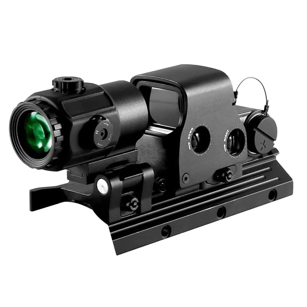 SYBESTE 558+G43 Holographic Collimator Sight Red Dot Optic Sight Tactical Hunting Gear W/20mm Rail Mounts & Quick Detach Lever (Black)