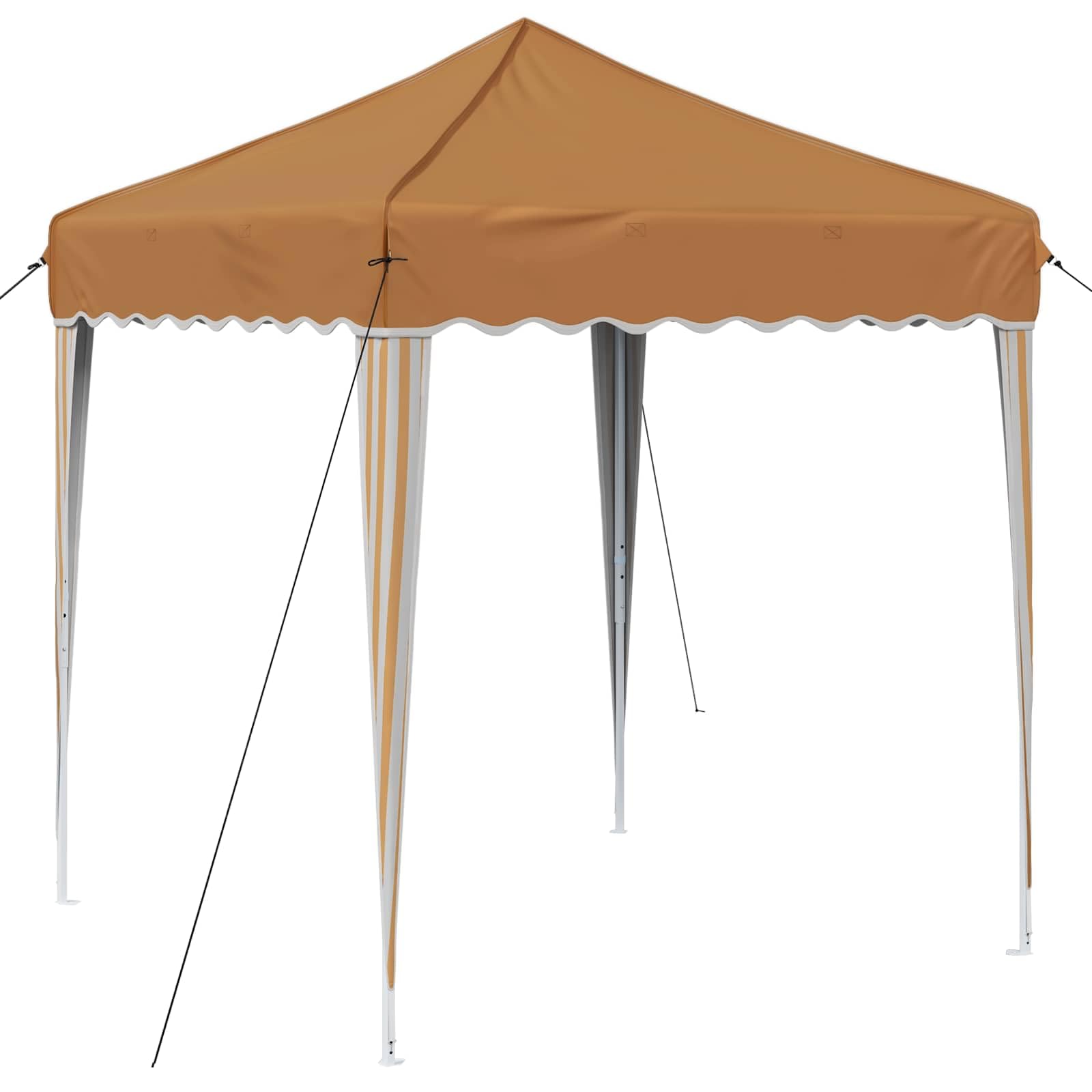 Barnum de jardin pop-up beige 195x195 cm tente de reception pour dejeuner d'ete