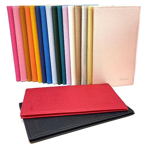 Charmoni - Etui Porte chéquier Talon en Haut - 2 emplacements Porte Carte crédit - pièce d'identité - Cuir Vachette - 11 cm X 19 cm (ZSF Vieux Rose)