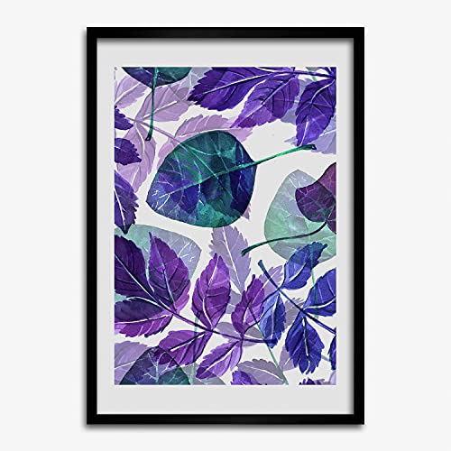 Tableau cadre en bois 50x70 cm Tulup motif feuilles aux finitions minimalistes élégantes