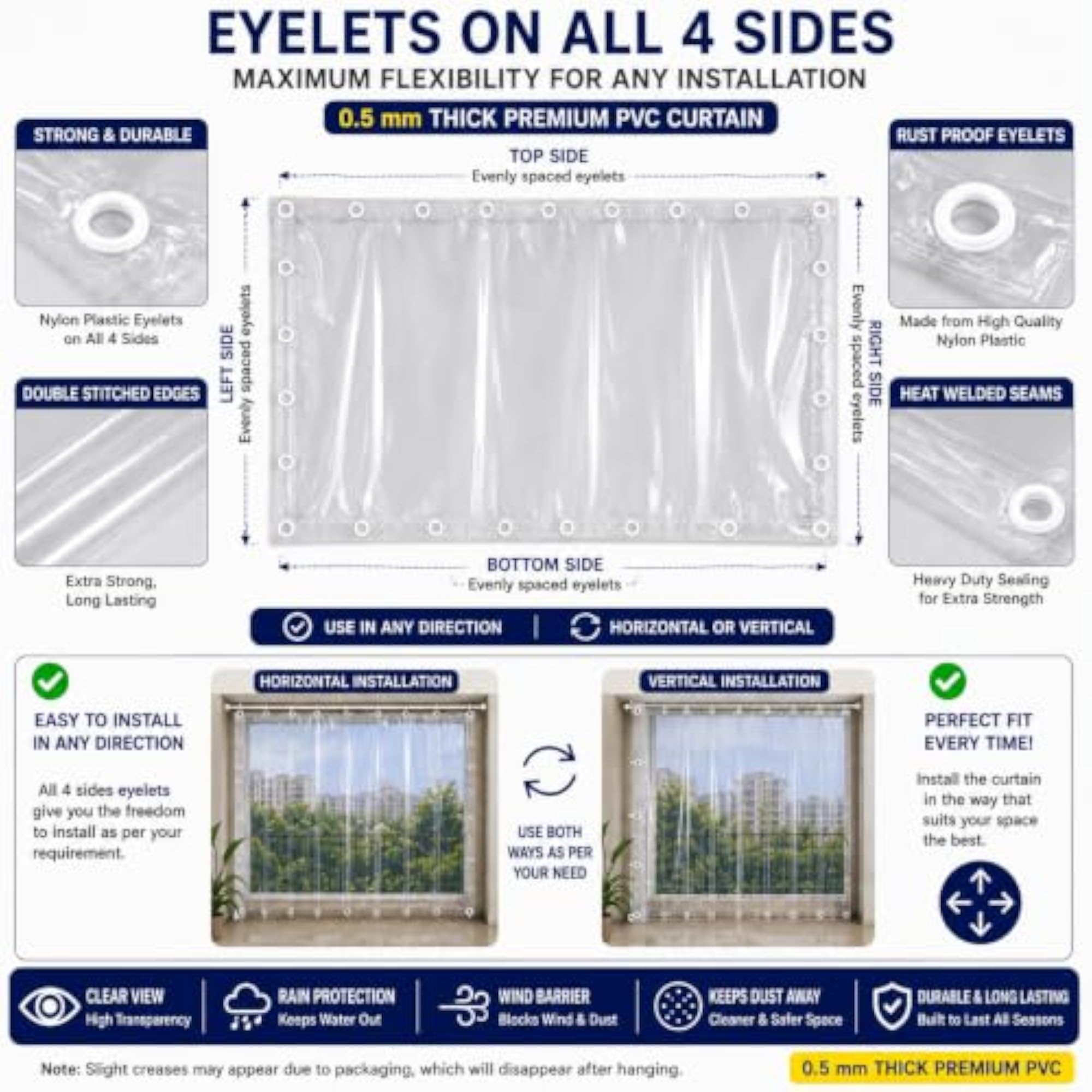 Climate Protect Covers, Transparent PVC Multi-Purpose Curtain