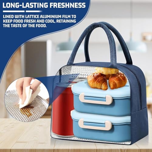 Image of NORIQ Insulated Travel Lunch /Tiffin /Storage Bag for Office, College & School (Blue) (Cotton) 6 Liters