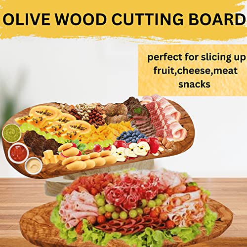 OLIVANERA Olive Wood Cutting Board for Kitchen – Large Cutting Board – Wooden Serving Boards – Cheese Boards - Serving Tray for Meat – Chopping Boards (24 inch) - Image 4
