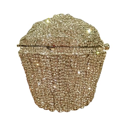 Sac de soirée cupcake pour femme avec bandoulière et strass