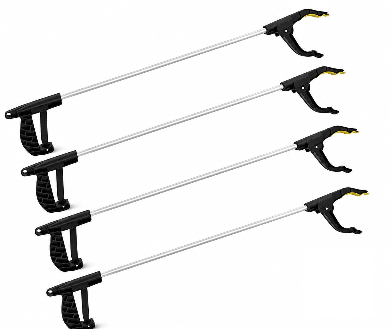 OptiProducts 75cm Litter Picker Grabber Tool with Magnetic Tip | Lightweight Reacher for Gardening & Home Use (4, Silver)