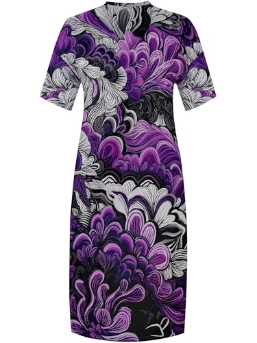 Image of SUZONANA Plus Size Dresses for Curvy Women African Print American Dress Summer Outfits Casual Loose with Pocket
