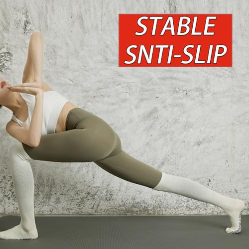 CHUNFO Womens Thigh High Knee Grip Socks Pilates Yoga Non Slip Cotton Barre Stocking s Size5-93