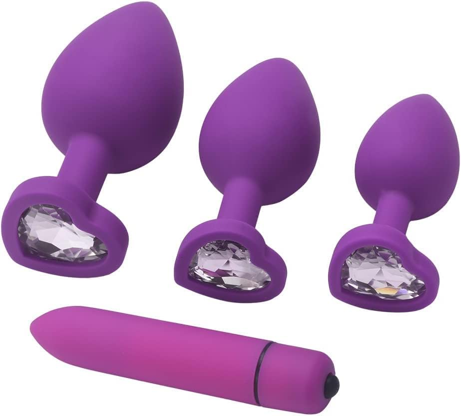 Sex Toys 4PCS Expanding Butt Toys Silicon Amal Plug Anales Plug Relaxing for Men Women's Sunglasses (DX-4)