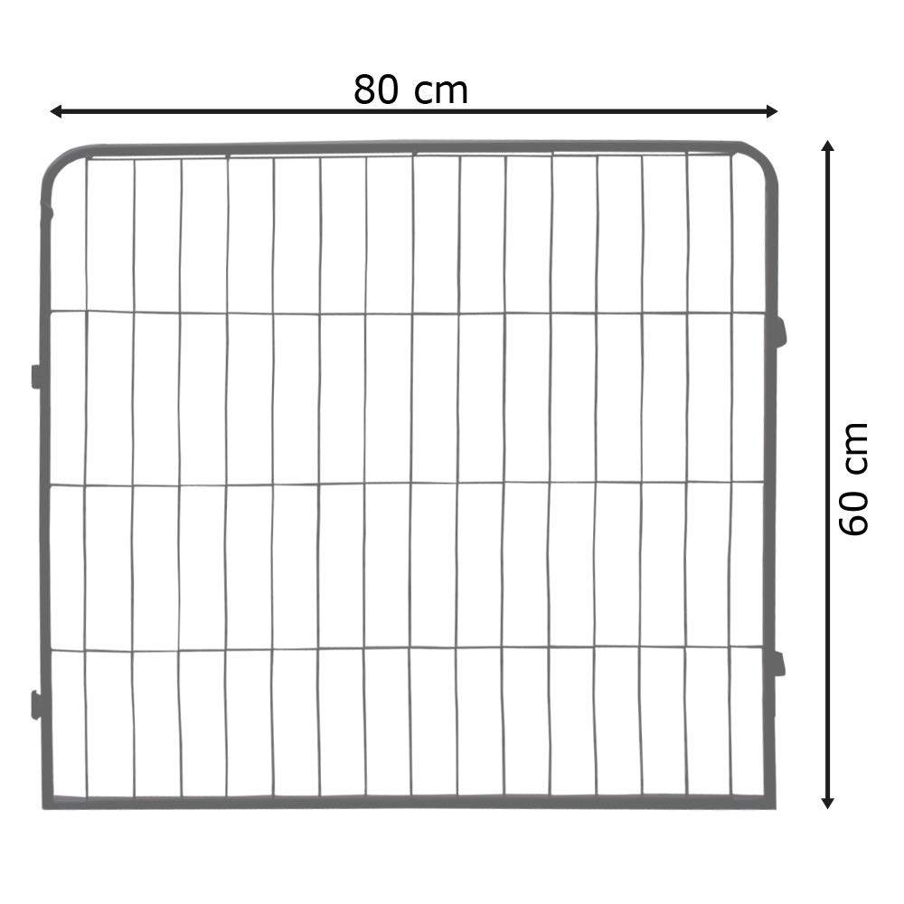 petigi Welpenauslauf XL, 16-teilig, Element-Maß: 60x80 cm, pulverbeschichteter Stahl, Welpenlaufstall, Gehege für Hunde, Hasen, Meerschweinchen, Katzen, pflegeleicht