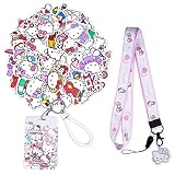 Kitty Stickers Pack of 100 With Lanyard Keychain Funny DIY Decal Graffiti Stickers for Snowboard Motorcycle Phone Computer