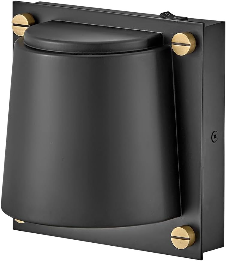 Hinkley Scout Single Light Wall Sconce, Compact, LED Included, On/Off Switch, Interchangeable Decorative Screws, Black Finish