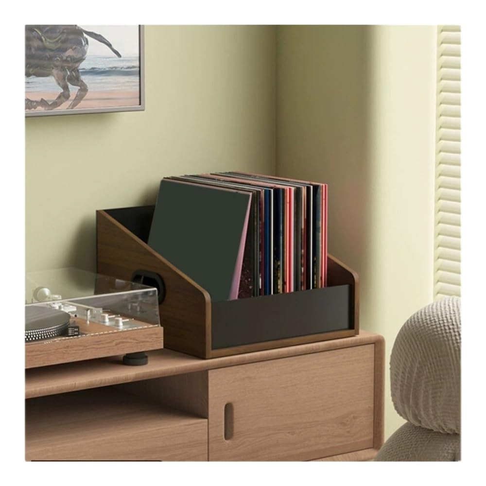 Stojak na płyty CD Drewniany stojak na płyty winylowe o dużej pojemności, minimalistyczny schowek na płyty CD