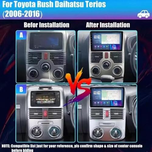 Radio coche 2 DIN para Toyota Rush Terios 2006-2013, pantalla con Bluetooth y Mirror Link 7
