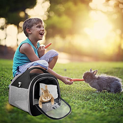 Small Pet Carrier Bag with Mat Guinea Pig Travel Carrier with Strap Portable Breathable Rabbit Carrier Outdoor Pet Bag… - Image 6