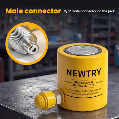 Image of NEWTRY 30 ton Hydraulic Ram Jack Cylinder Short Type 2 inch Stroke Porta Power Ram Industrial Lifting Jack Retract Automatically for Shipping Building Construction