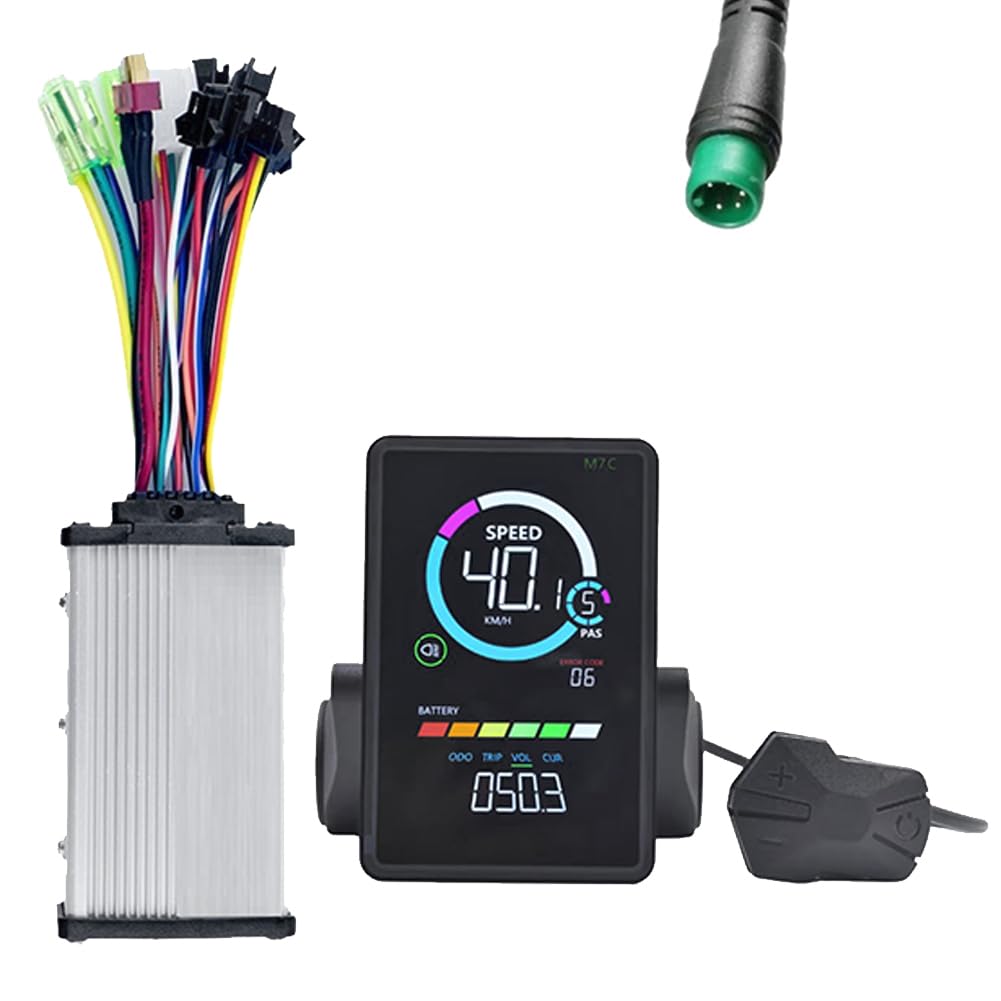 M7C-2 wyświetlacz LCD do roweru elektrycznego 24 V-60 V + 36 V 350 W kontroler fali sinusoidalnej, panel LCD do roweru górskiego, E, 5 pinów, łatwa instalacja, łatwy w użyciu