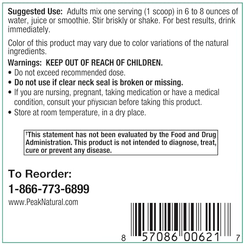 Image of Peak Pure & Natural Peak Organic Fermented Beets - Organic Fermented Beet Powder Superfood Drink Powder - Nitric Oxide Supplement Support for Normal Blood Pressure