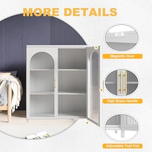 Farmhouse Coffee Bar Cabinet, Metal Kitchen Sideboard Buffet Cabinet with Glass Doors & Adjustable Shelves, White Bar Glass Cabinet Console Table for Dining Living Room,Hallway,Entryway Farmhouse Coffee Bar Cabinet Metal Kitchen Sideboard Buffet Cabinet with Glass Doors Adjustable Shelves White Bar Glass Cabinet Console Table for Dining Living RoomHallwayEntryway