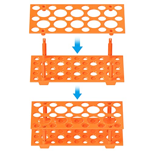 Test Tube Rack - 5 Pack, 28 Well, Laboratory Centrifuge Tube Holder, Detachable Plastic Stand, Test Tube Holder for Centrifuge Tubes 10ml/15ml/ 50ml