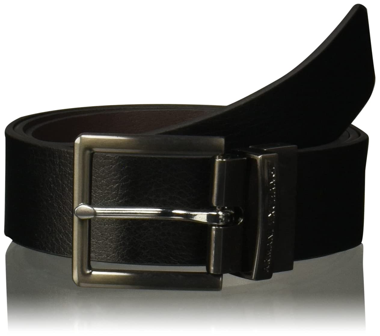 Armani Exchange Herren Leather Belt Gürtel, Schwarz (Balck), 34