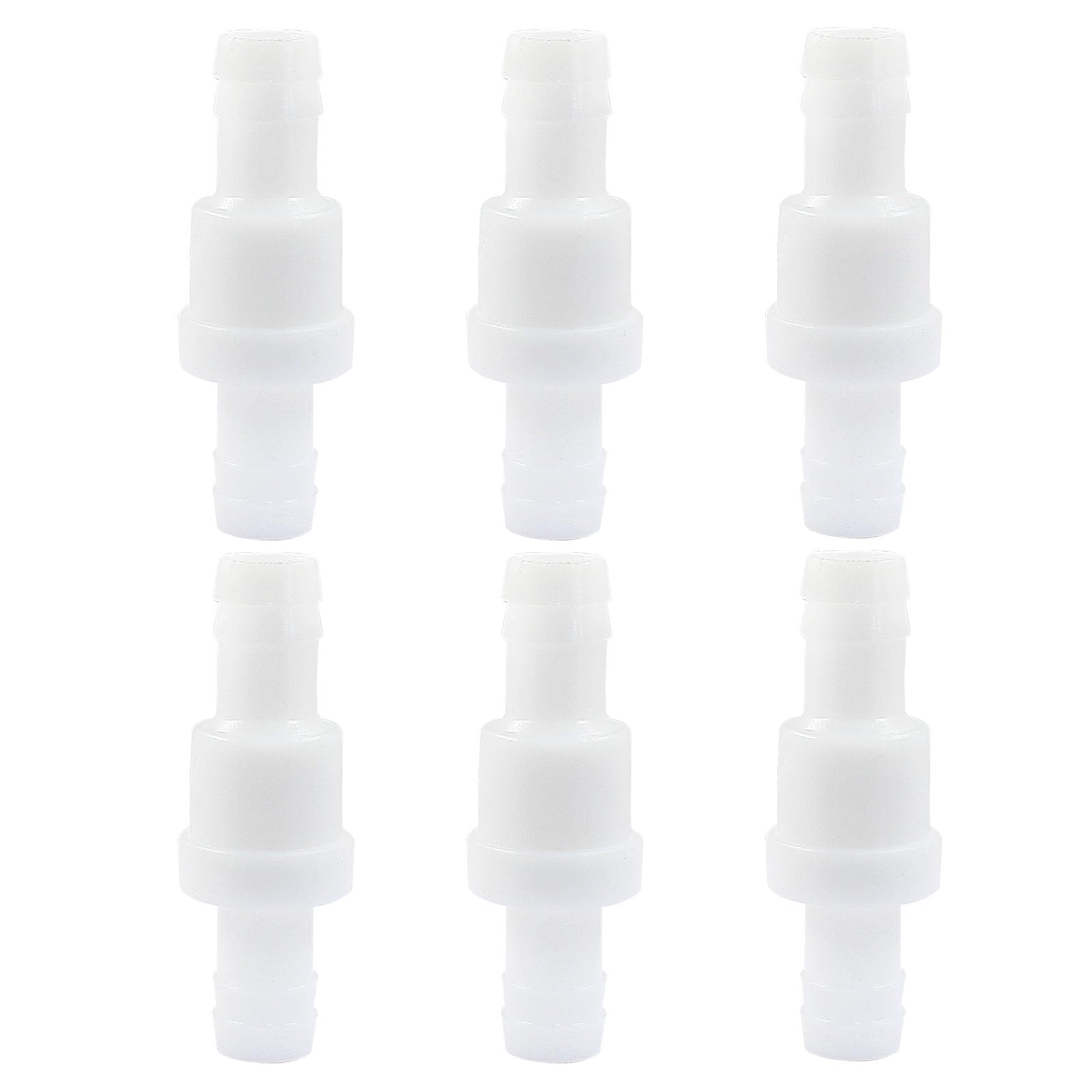 1/2" One Way Inline Check Valve 2 Pcs, Non Return Ozone Resistance PVDF Plastic One-Way Fuel Oil Water Gas Pump Air Check Valve