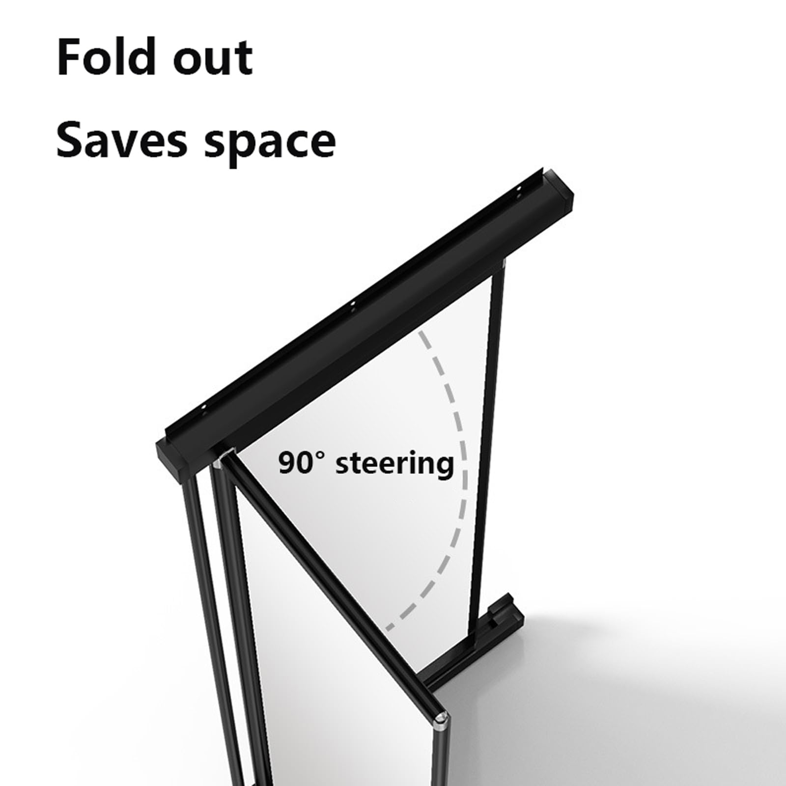 Specchio orientabile per armadio, specchio a figura intera, pieghevole, telescopico, estraibile, adatto per camera da letto, spogliatoio, guardaroba (bianco, 120 x 40 cm)