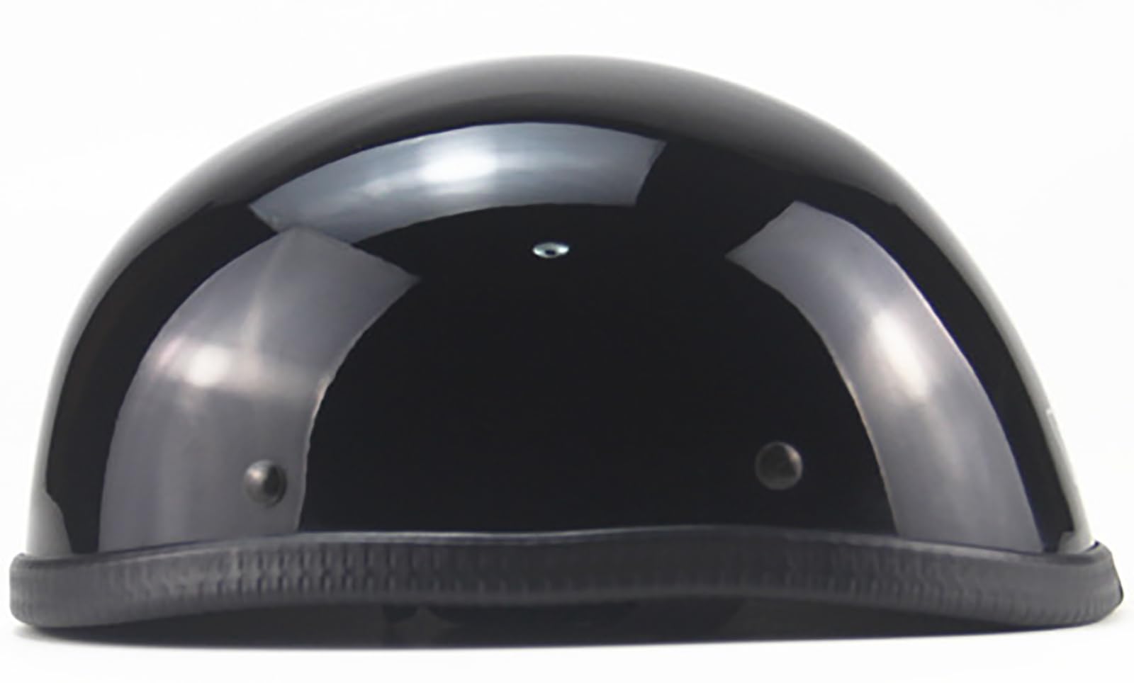 Mezzo Casco Jet Moto retrò Casco Stile Tedesco Scodella Portatile, ECE Omologato Mezzo Elmetto da Moto retrò per Uomo Donna Biker Cruiser Scooter Touring,Glossy Black,L