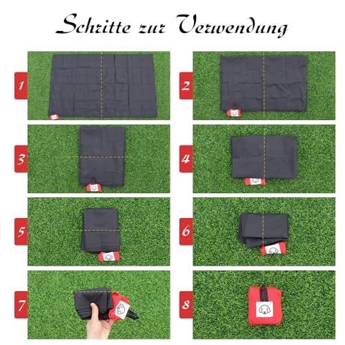 FIDWALL Outdoor wasserdichte Haustierdecke, entfaltet 110 x 70 cm, faltet sich zu einer extra kleinen (7x9x4 cm) Haustier-Reisematte, aus Nylon, tragbare Campingdecke für Haustiere unterwegs, mit Kotb